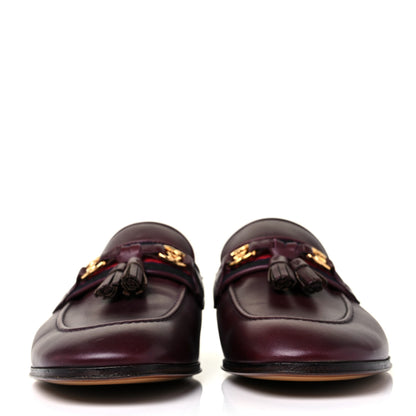 Gucci Web Tassel Women's GG Mules 36 Bordeaux Ruby 2 of 9