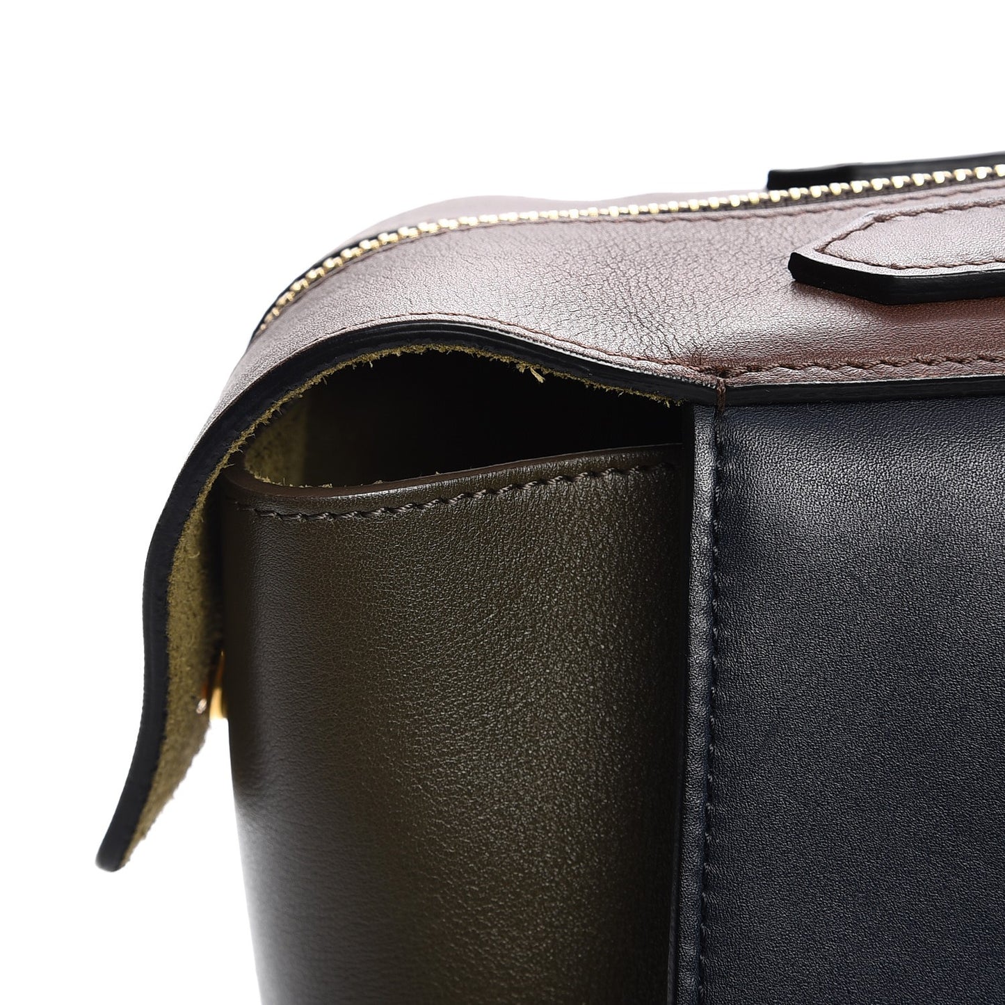 Smooth Calfskin Small Tri-Color Ring Bag Navy
