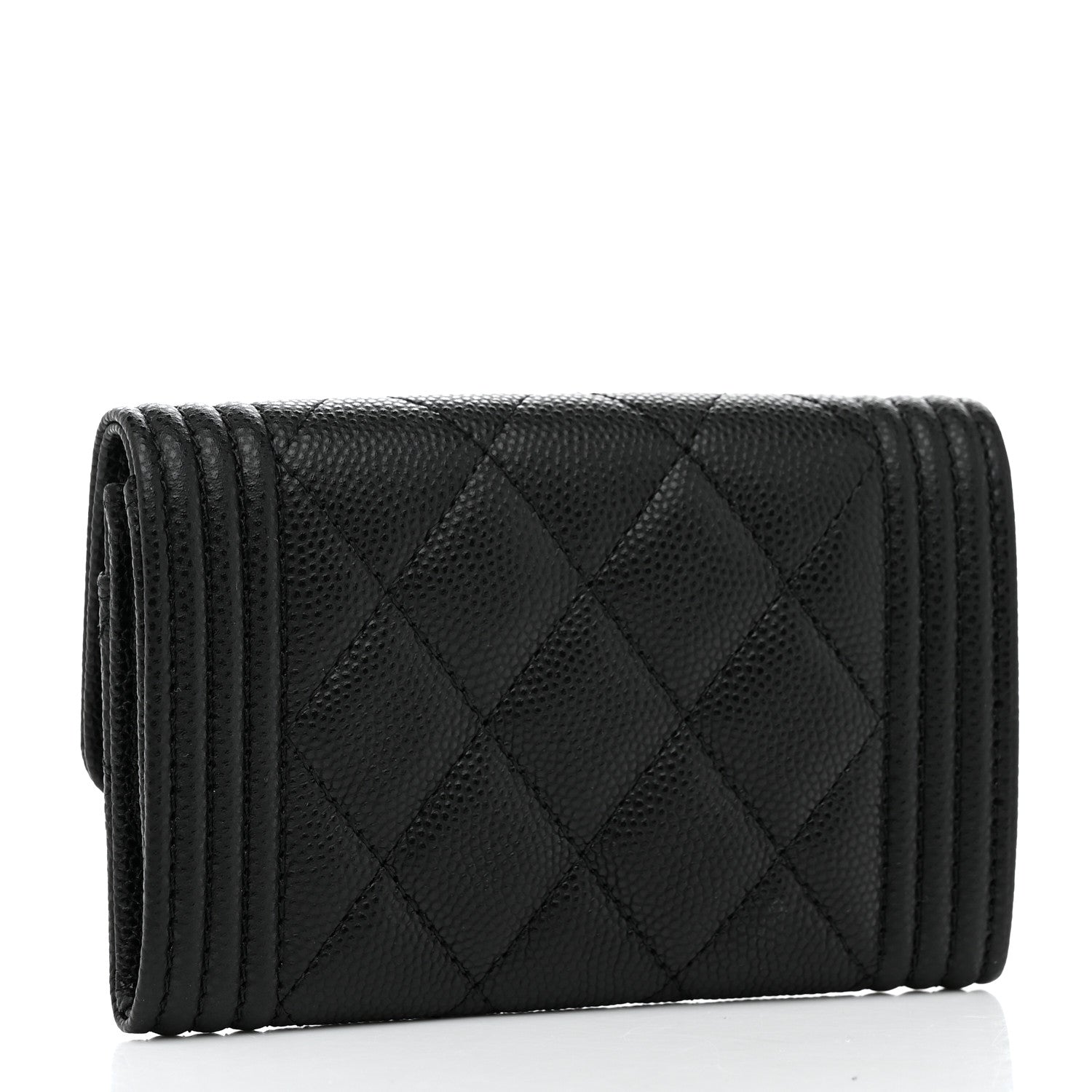 Chanel Caviar Quilted Boy Flap Card Holder Black 3 of 8