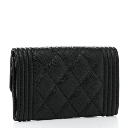 Chanel Caviar Quilted Boy Flap Card Holder Black 3 of 8
