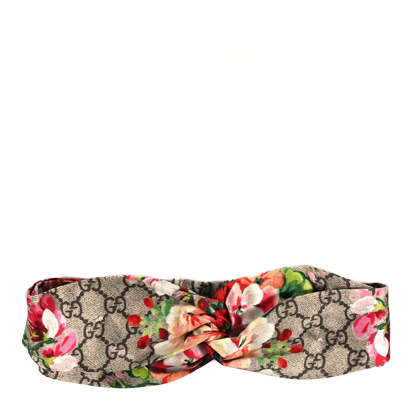 Silk Monogram Blooms Print Headband M Antique Rose