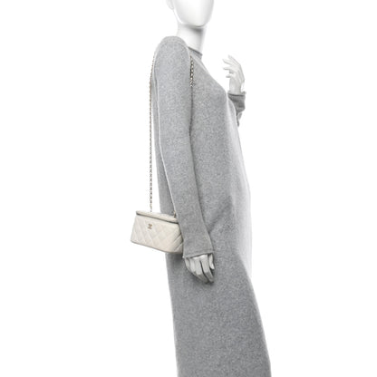 Chanel Lambskin Quilted Enamel CC Pearl Crush Small Vanity Case With Chain White 3 of 11