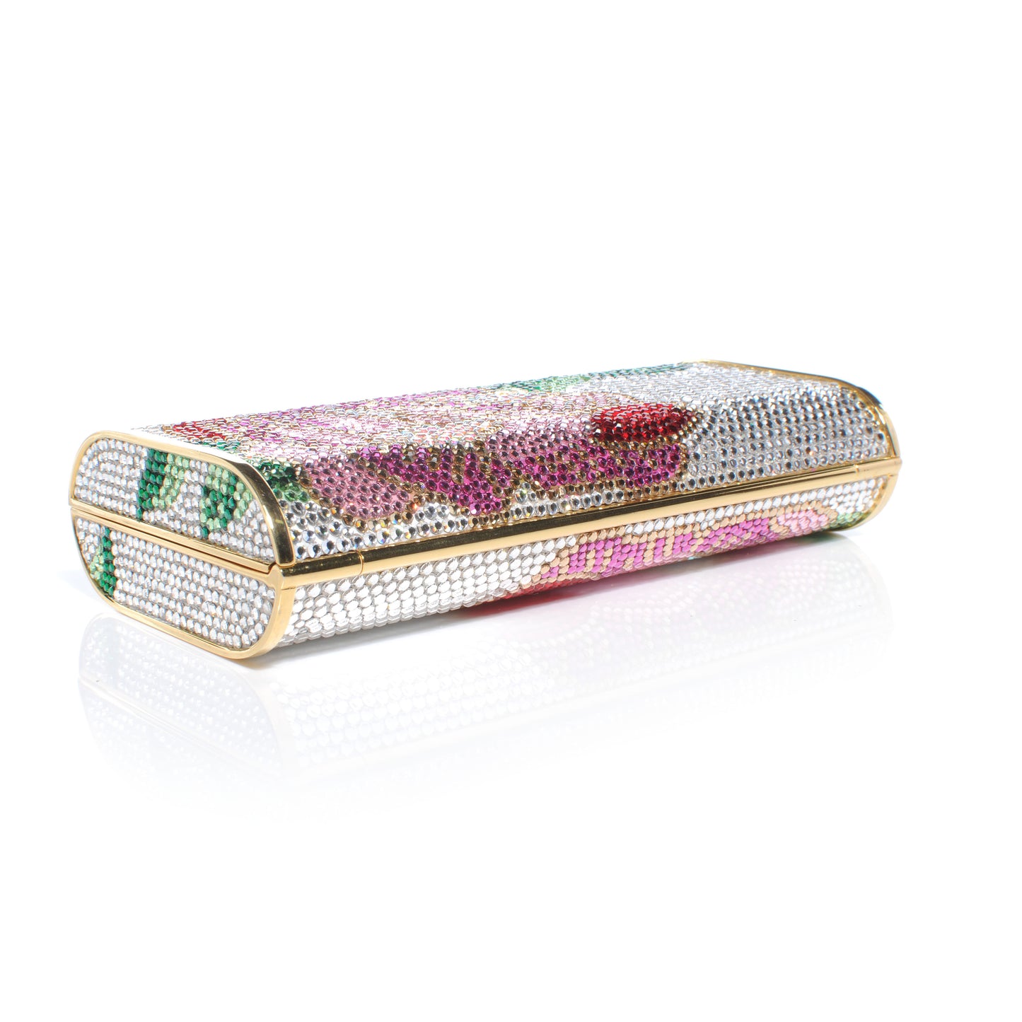 Crystal Rose Floral Minaudiere Clutch