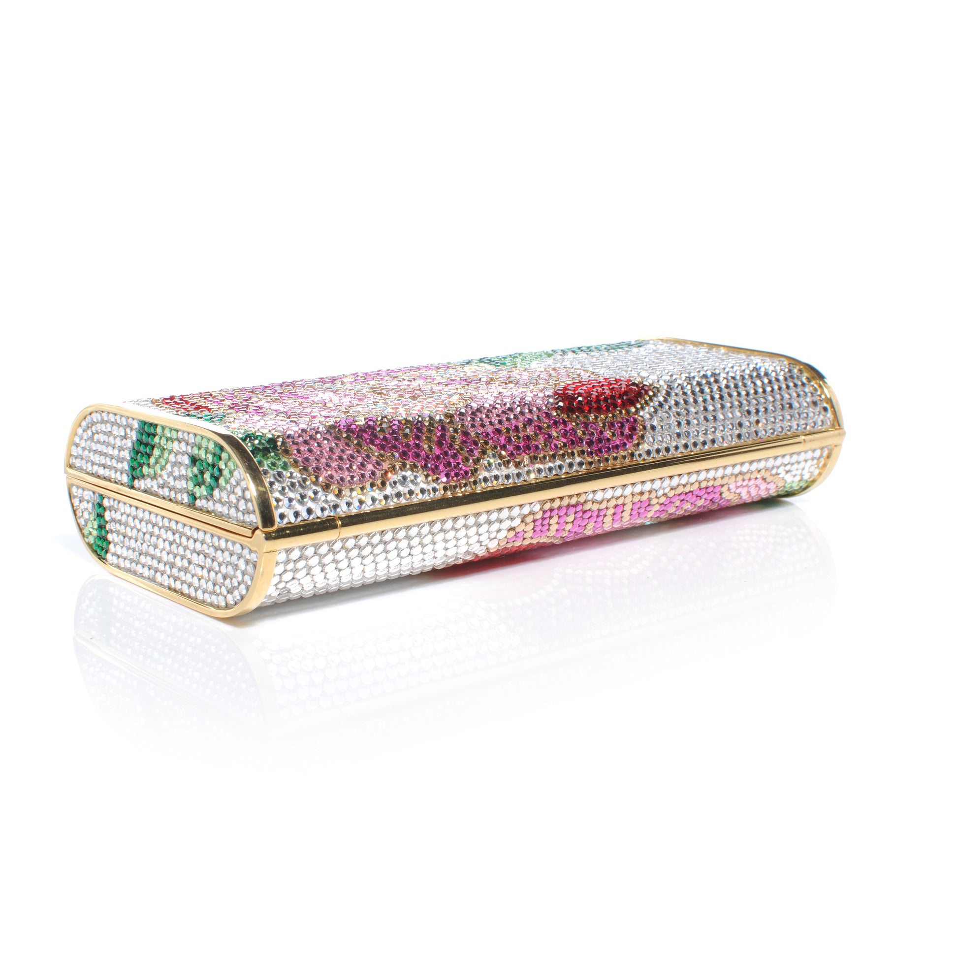 Judith Leiber Crystal Rose Floral Minaudiere Clutch 4 of 6