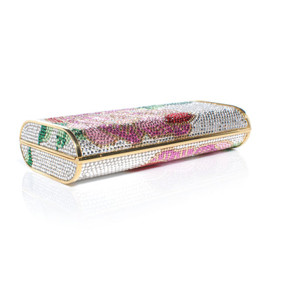 Judith Leiber Crystal Rose Floral Minaudiere Clutch 4 of 6