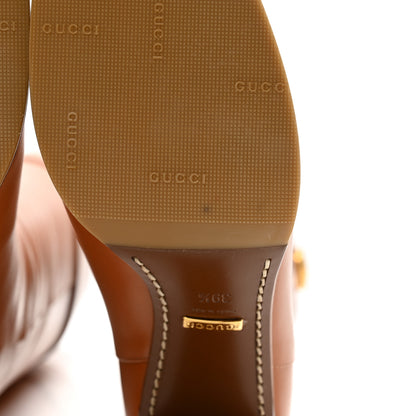 Gucci Calfskin Half Horsebit Tall Boots 39.5 Cognac 11 of 12