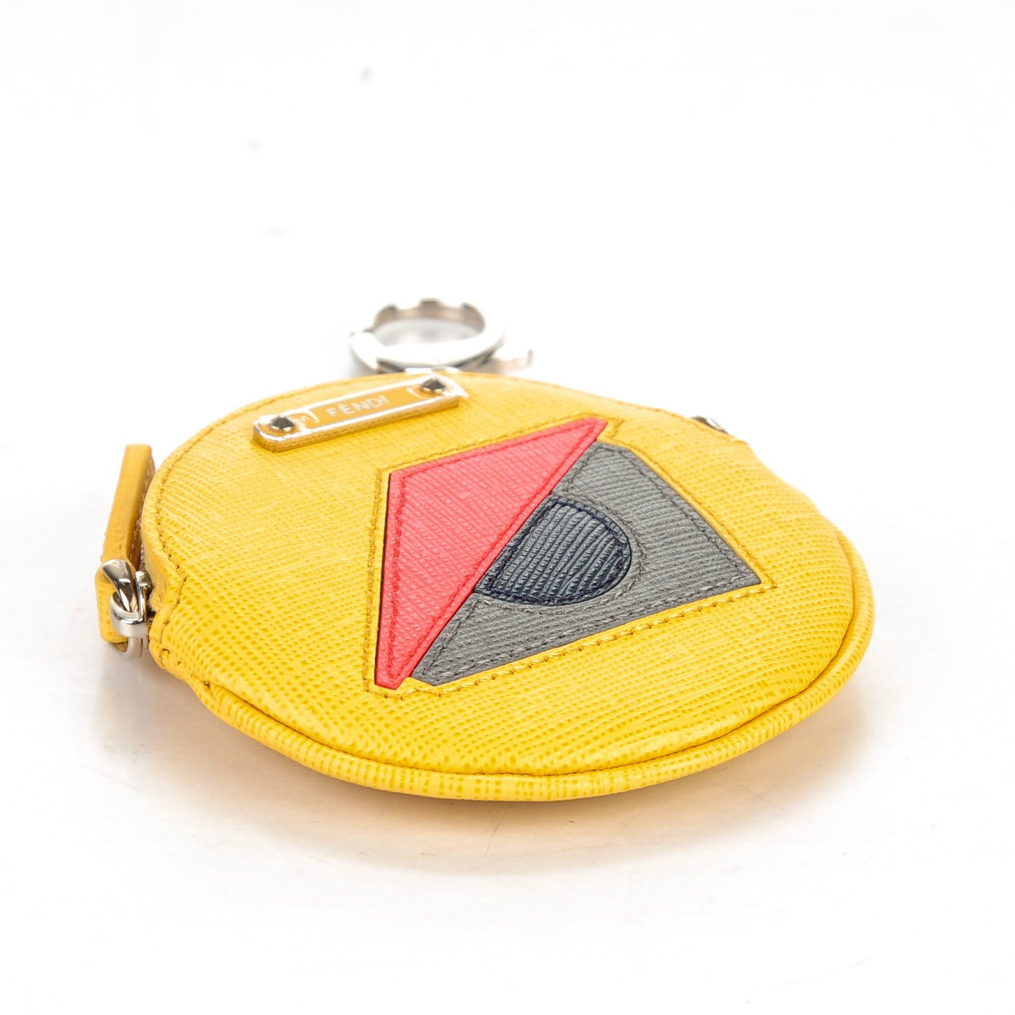 Fendi Vitello Elite Monster Eye Coin Purse Key Case Yellow 4 of 8