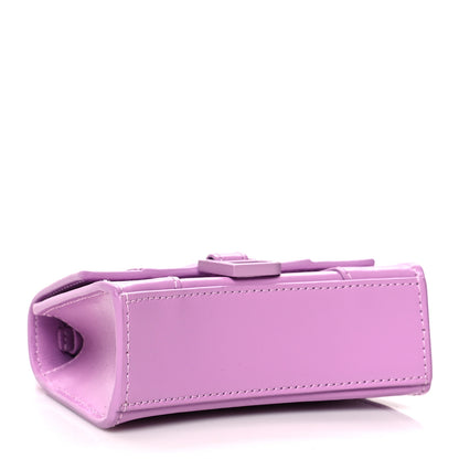 Balenciaga Shiny Box Calfskin Tonal B Hourglass Top Handle Bag Mini Lilac 4 of 10