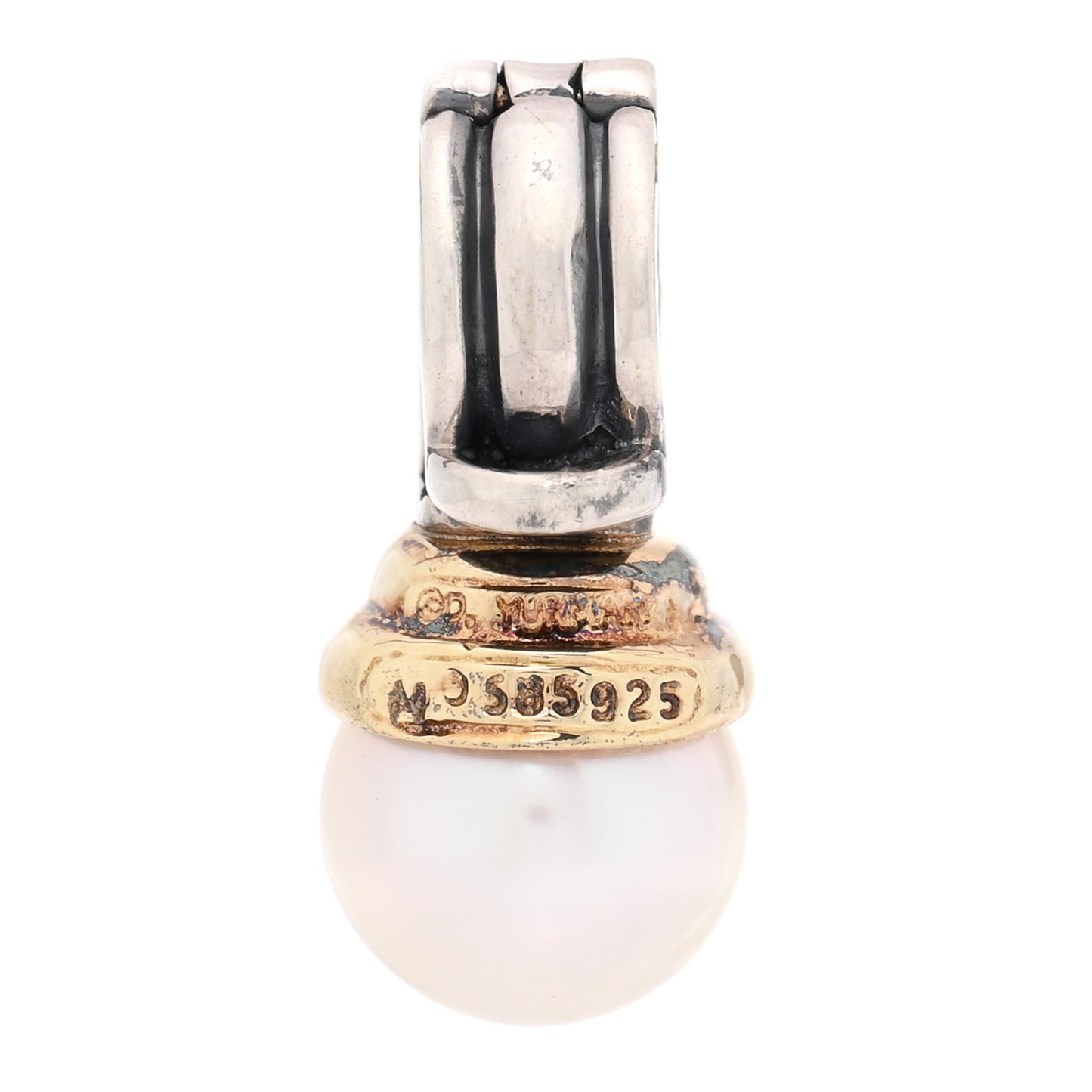 Sterling Silver 14K Yellow Gold Cultured Pearl Enhancer Pendant
