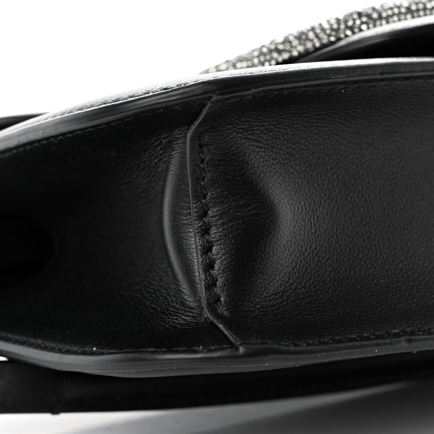 Valentino Garavani Calfskin Crystal Vlogo Small Loco Shoulder Bag Black 8 of 9