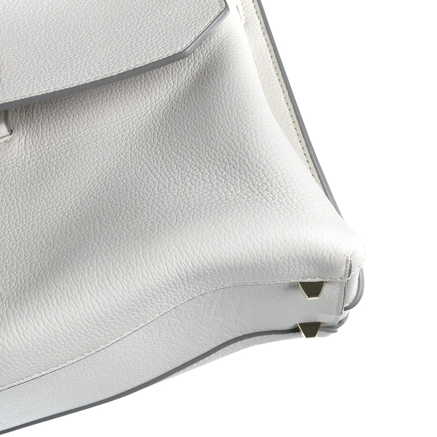 Grained Calfskin Medium Milla Convertible Backpack White Flake