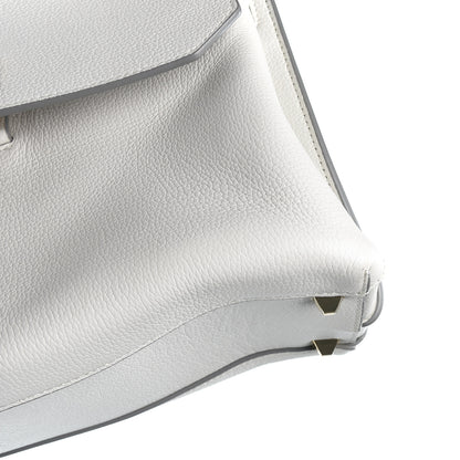 MCM Grained Calfskin Medium Milla Convertible Backpack White Flake 9 of 10