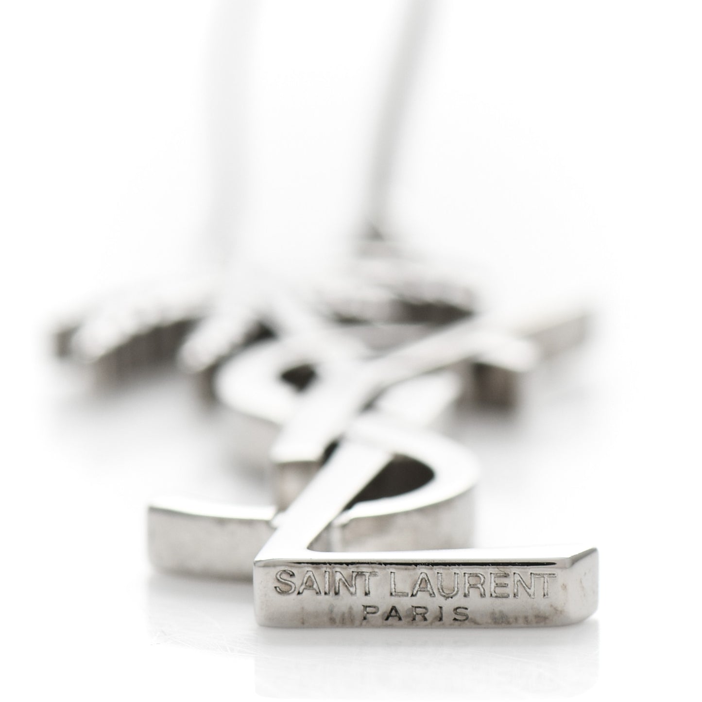 Metal Monogram Palm Earrings Silver