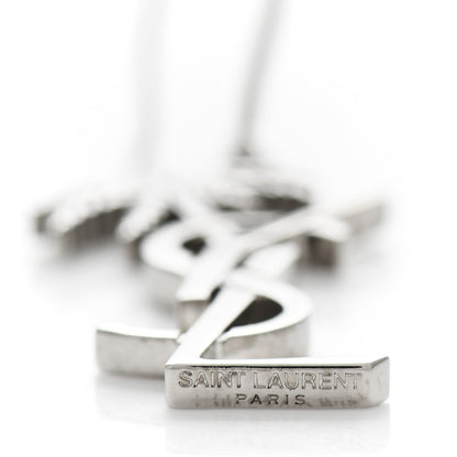 Saint Laurent Metal Monogram Palm Earrings Silver 3 of 4