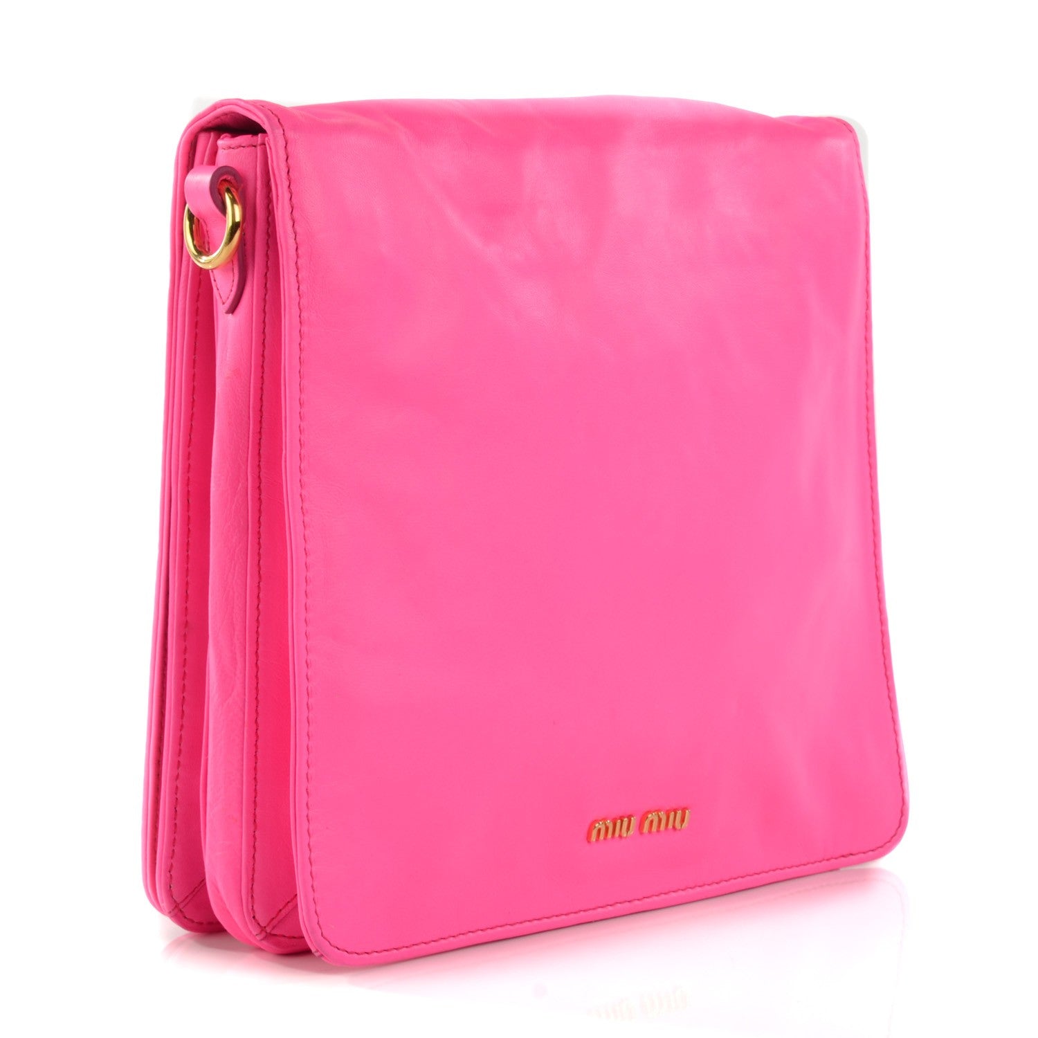 Miu Miu Nappa Twist Lock Crossbody Pink 3 of 9