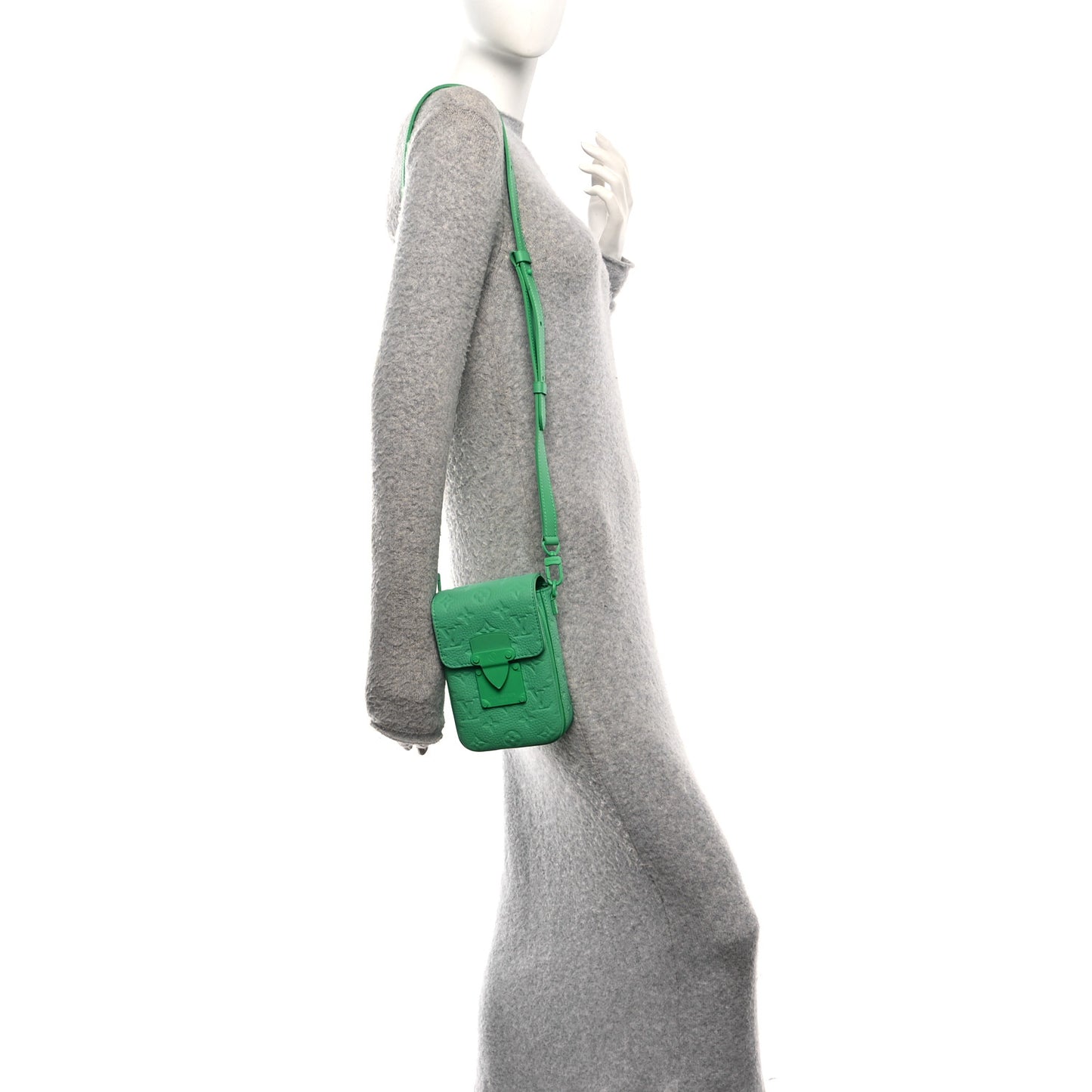 Taurillon Monogram S Lock Wearable Wallet Minty Green