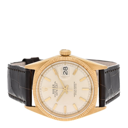 Rolex 18K Yellow Gold Alligator 36mm Oyster Perpetual Datejust Watch 1600 2 of 4