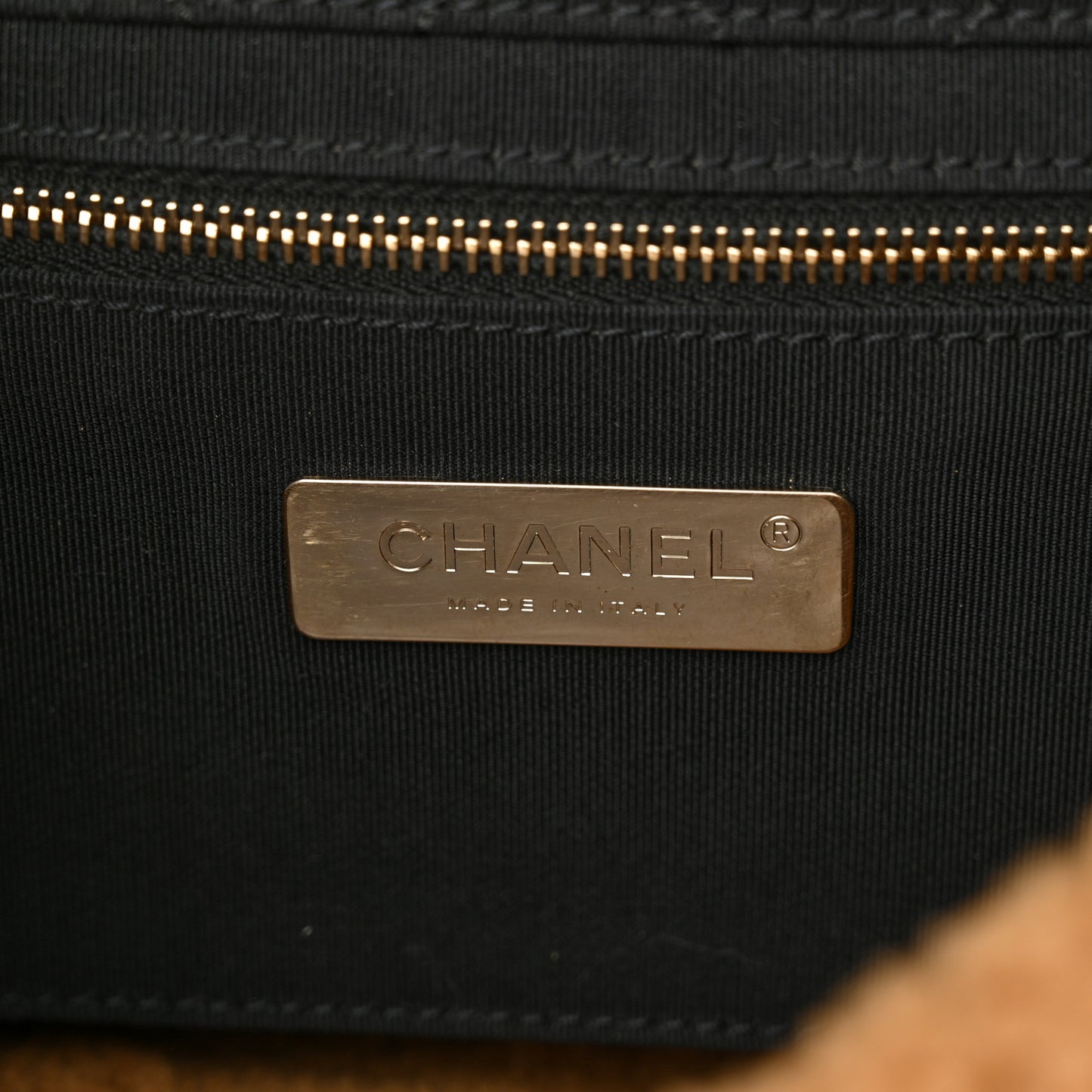 Shiny Crumpled Sheepskin Shearling CC Mania Flap Bag Black Beige