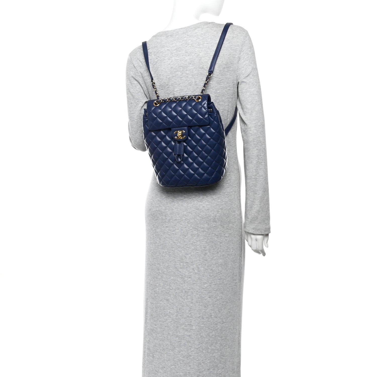 Chanel Calfskin Quilted Small Urban Spirit Backpack Navy 2 of 10