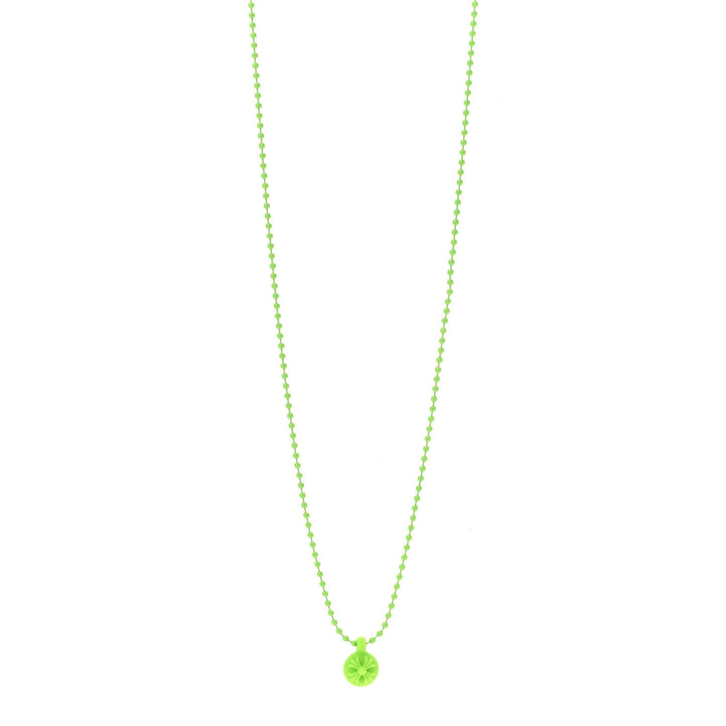 Silicone Silichrome Cross Pendant Necklace Green