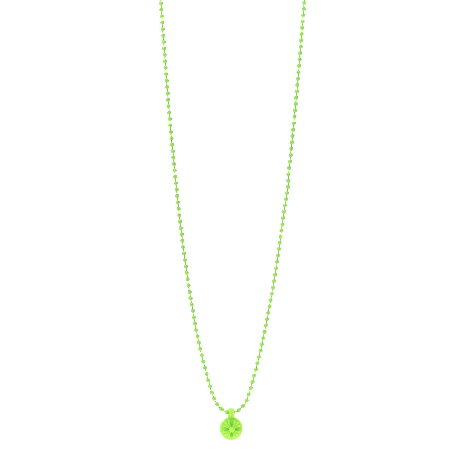 Chrome Hearts Silicone Silichrome Cross Pendant Necklace Green 1 of 5