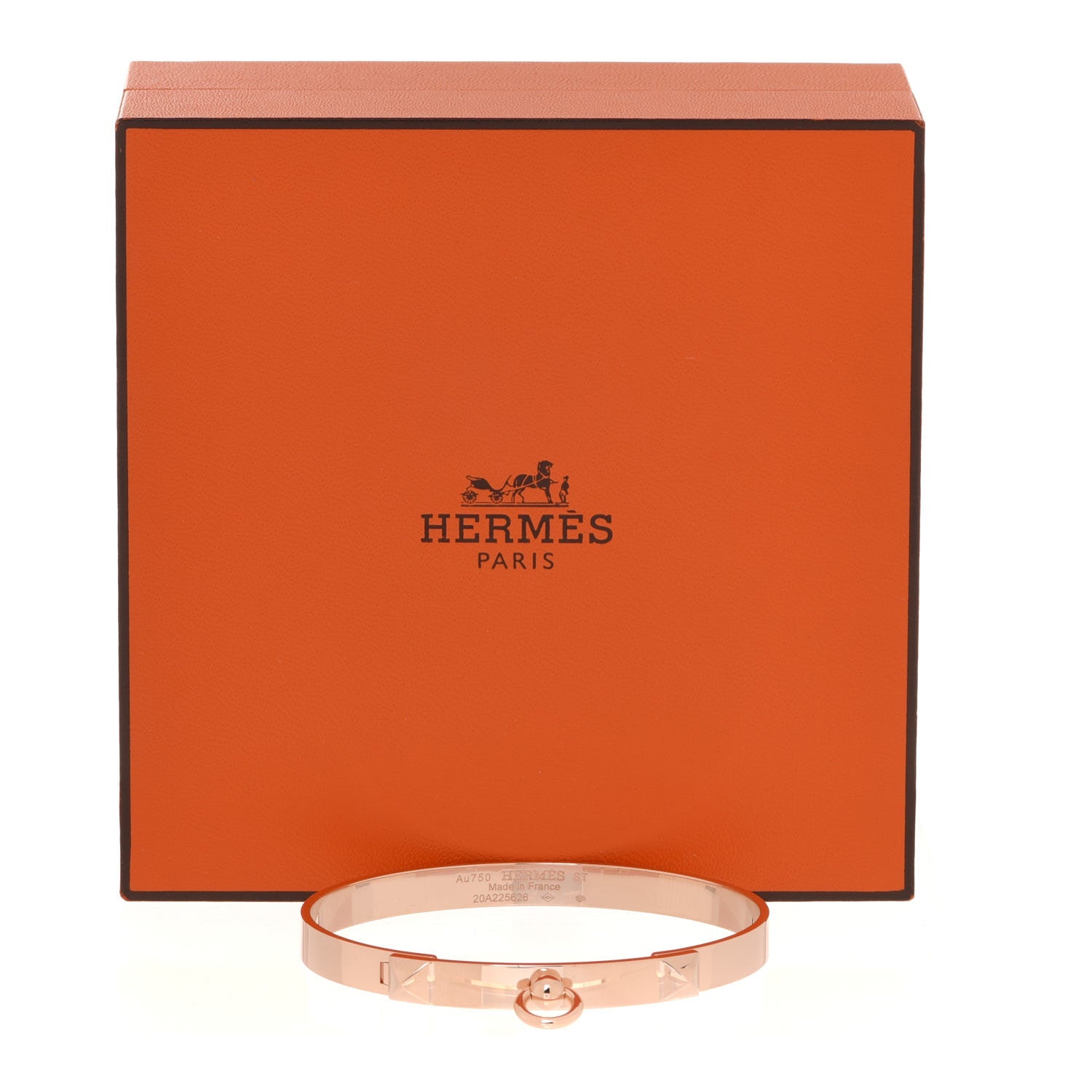 Hermes 18K Rose Gold PM Collier De Chien Bracelet ST 5 of 5