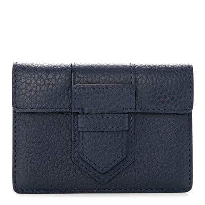 Delvaux Grained Bullskin Presse Card Case Navy 1 of 7