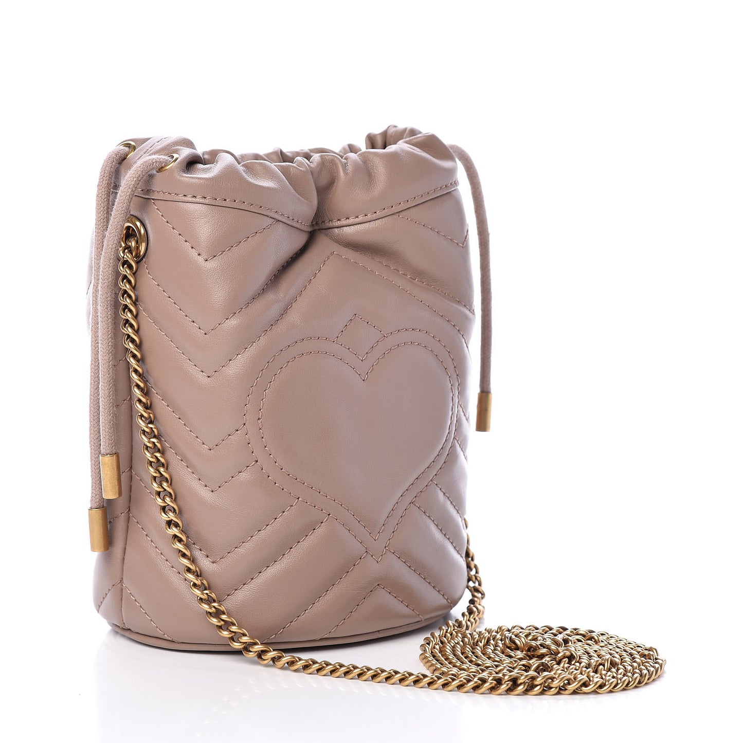 Calfskin Matelasse Mini GG Marmont 2.0 Bucket Bag Porcelain Rose