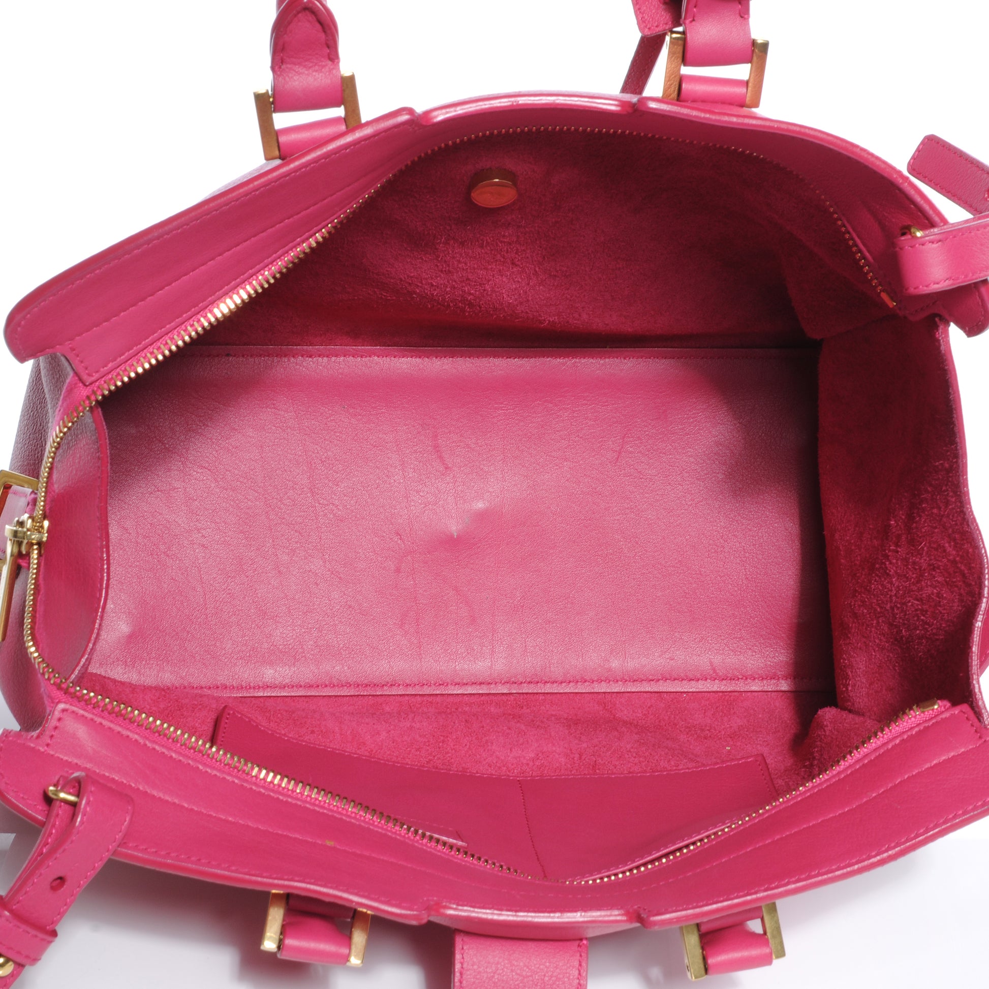 Saint Laurent Leather Petit Cabas Y Chyc Tote Fuchsia 8 of 8