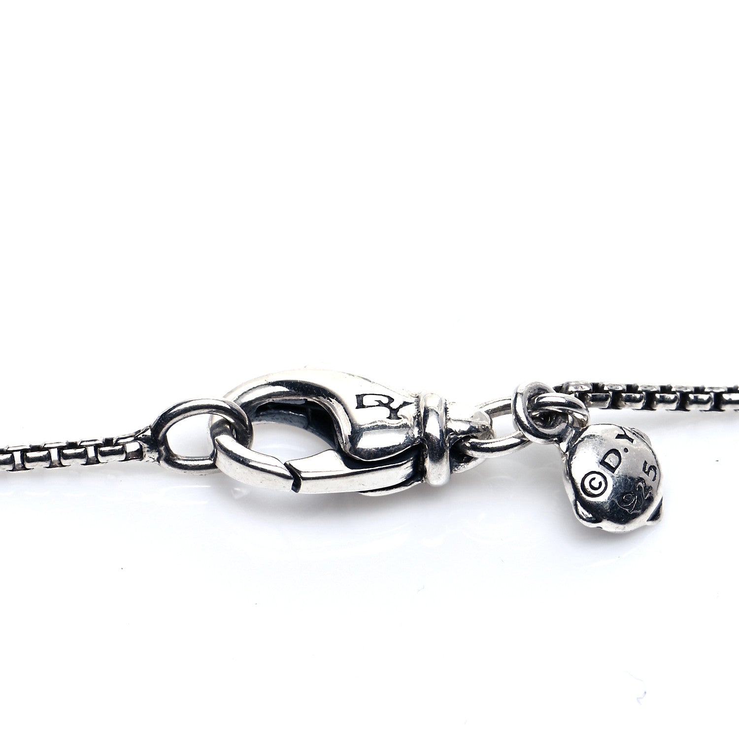David Yurman Sterling Silver Diamond Prasiolite 10mm Petite Cable Wrap Pendant Necklace 4 of 6
