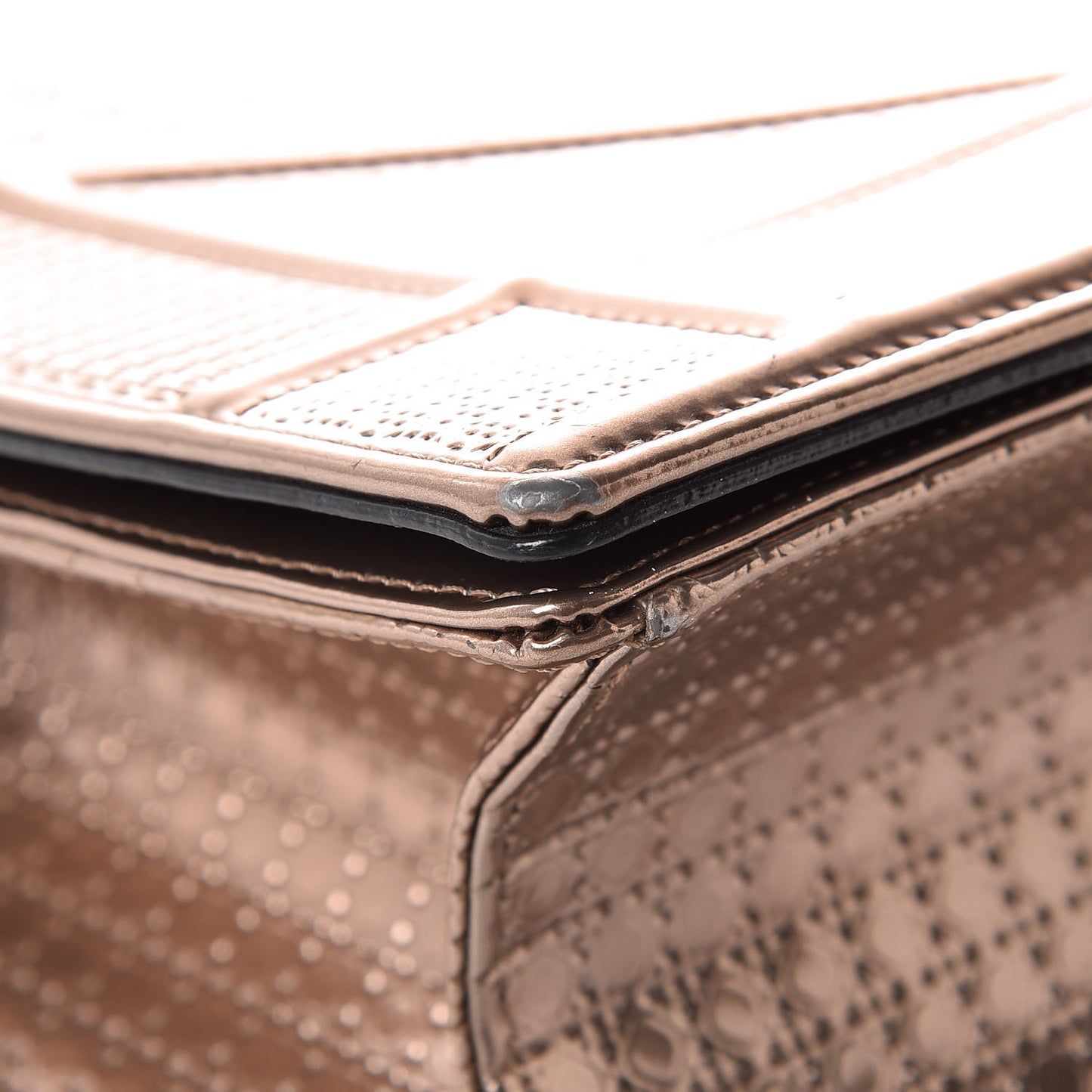 Metallic Patent Micro-Cannage Medium Diorama Flap Bag Hyper Pink