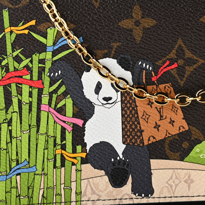 Louis Vuitton Monogram 2021 Christmas Animation China Wall Pochette Felicie Chain Wallet Myosotis Blue 9 of 9