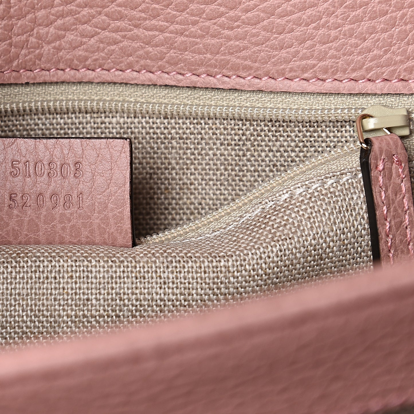 Dollar Calfskin Interlocking G Shoulder Bag Soft Pink