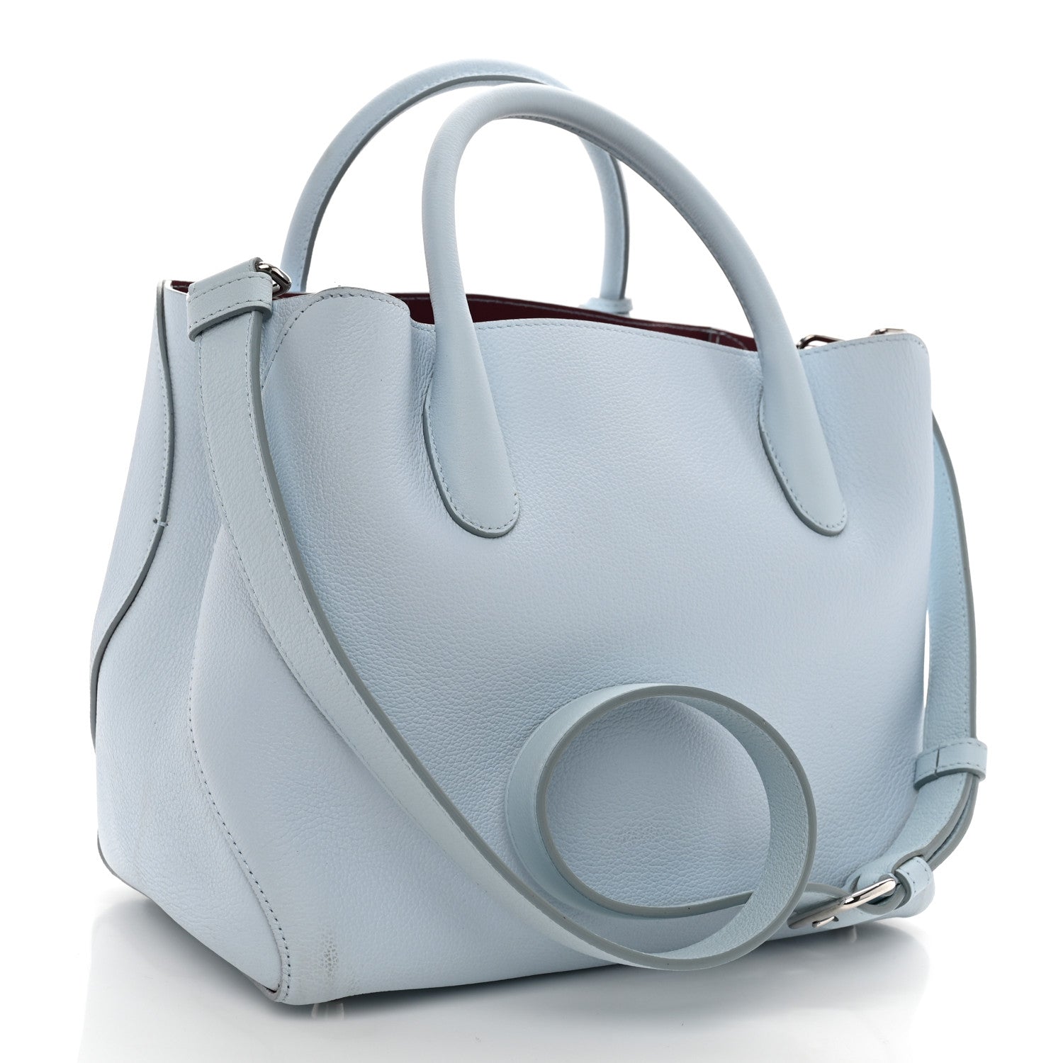 Christian Dior Supple Grained Calfskin Medium Open Bar Tote Light Blue 3 of 12