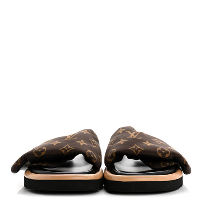 Louis Vuitton Nylon Monogram LV Pool Pillow Flat Comfort Mule 37 Cacao Brown 3 of 13