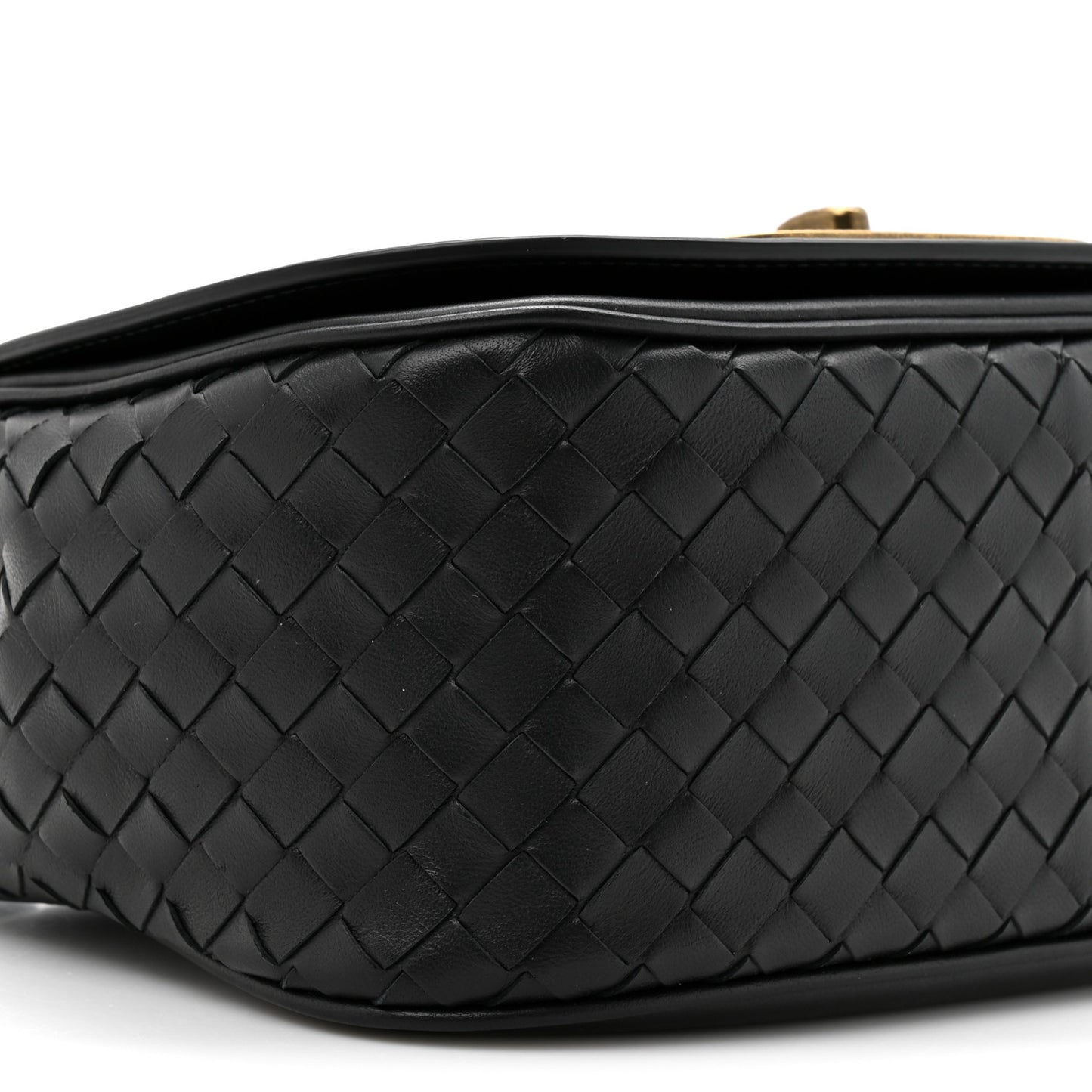 Nappa Intrecciato BV Luna Shoulder Bag Black