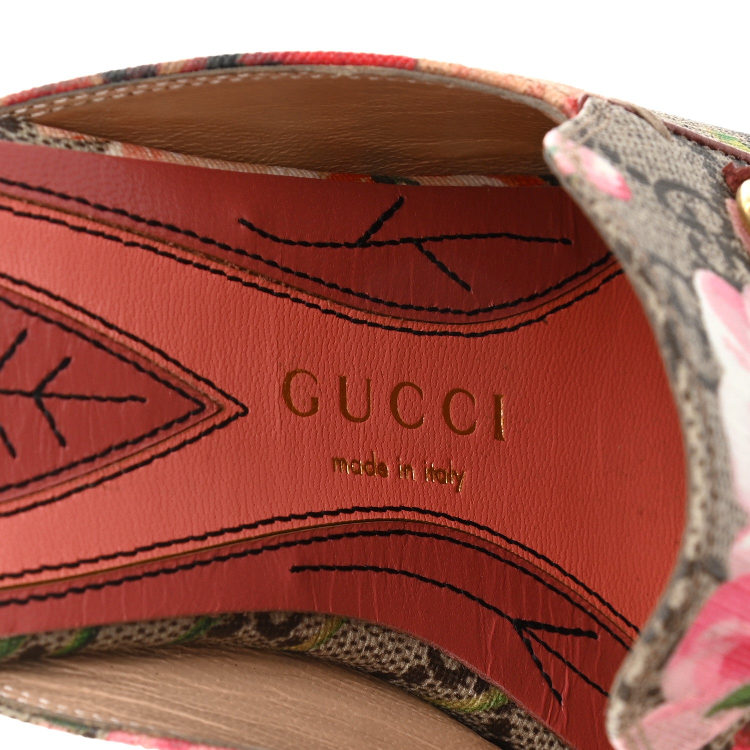 Gucci GG Supreme Monogram Blooms Womens Princetown Slippers 36 Beige Multicolor Dry Rose 7 of 9