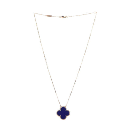 Van Cleef & Arpels 18K Yellow Gold Blue Sevres Porcelain Magic Alhambra Vendome Necklace 3 of 8