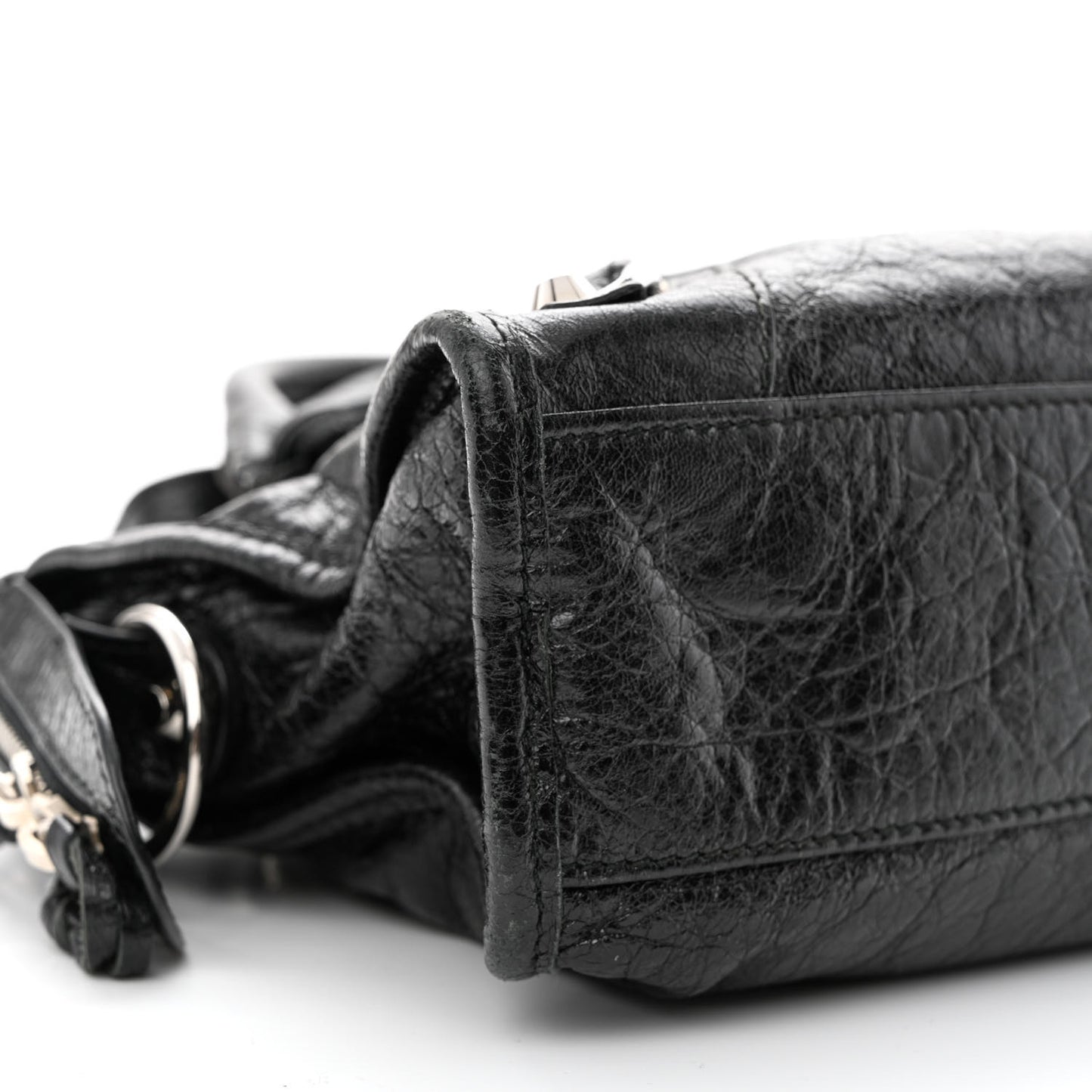 Agneau Classic Silver Hardware Mini City Black