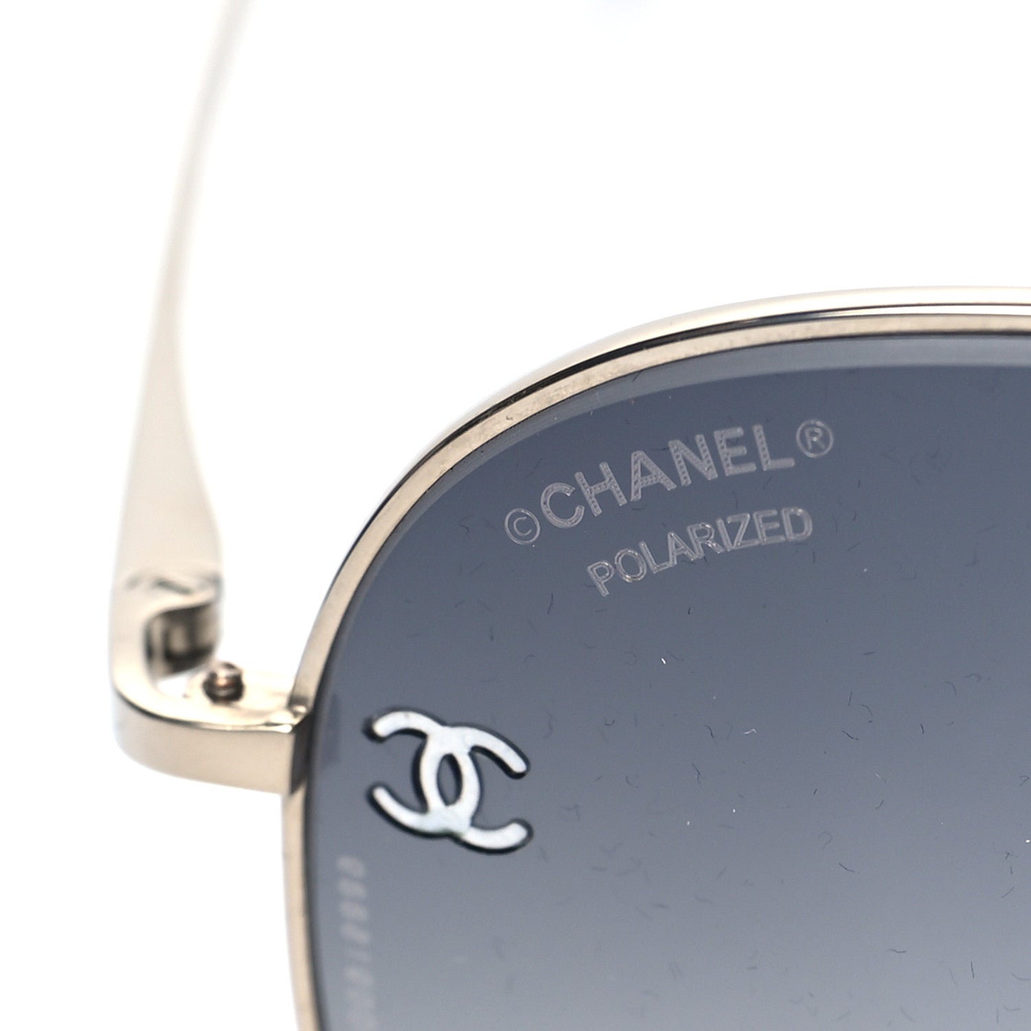 Chanel Metal Polarized Aviator CC Sunglasses 4189-T-Q Gold 5 of 9