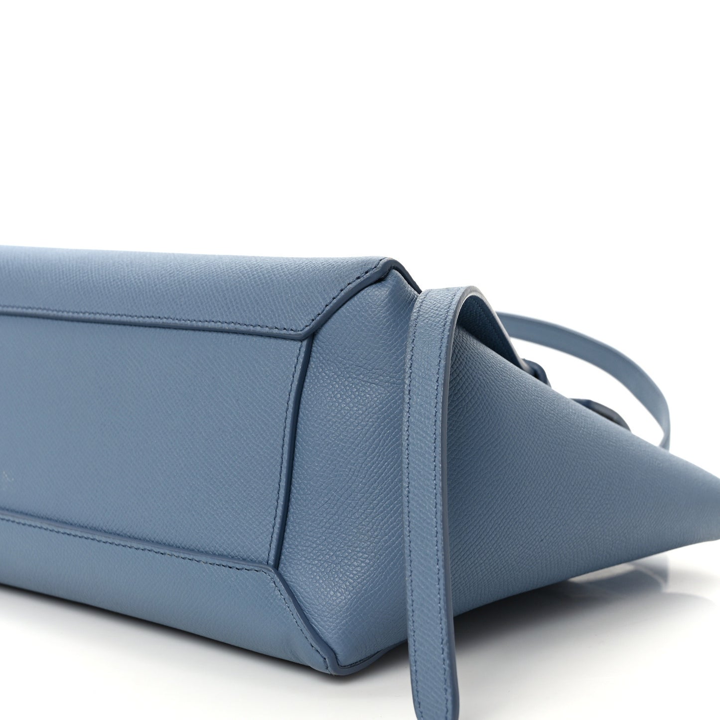 Grained Calfskin Mini Belt Bag Slate Blue