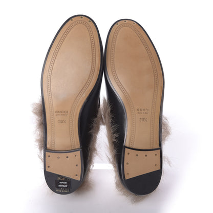 Gucci Malaga Kid Fur Womens Jordaan Loafers 36.5 Black Natural 6 of 11