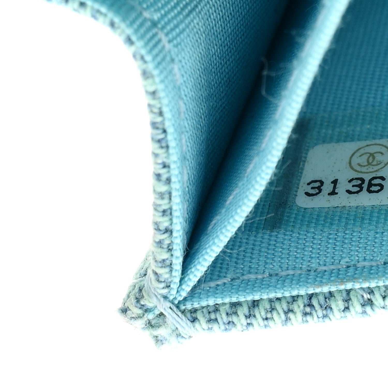 Chanel Denim Quilted Chanel 19 Flap Card Holder With Chain Light Blue 12 of 19