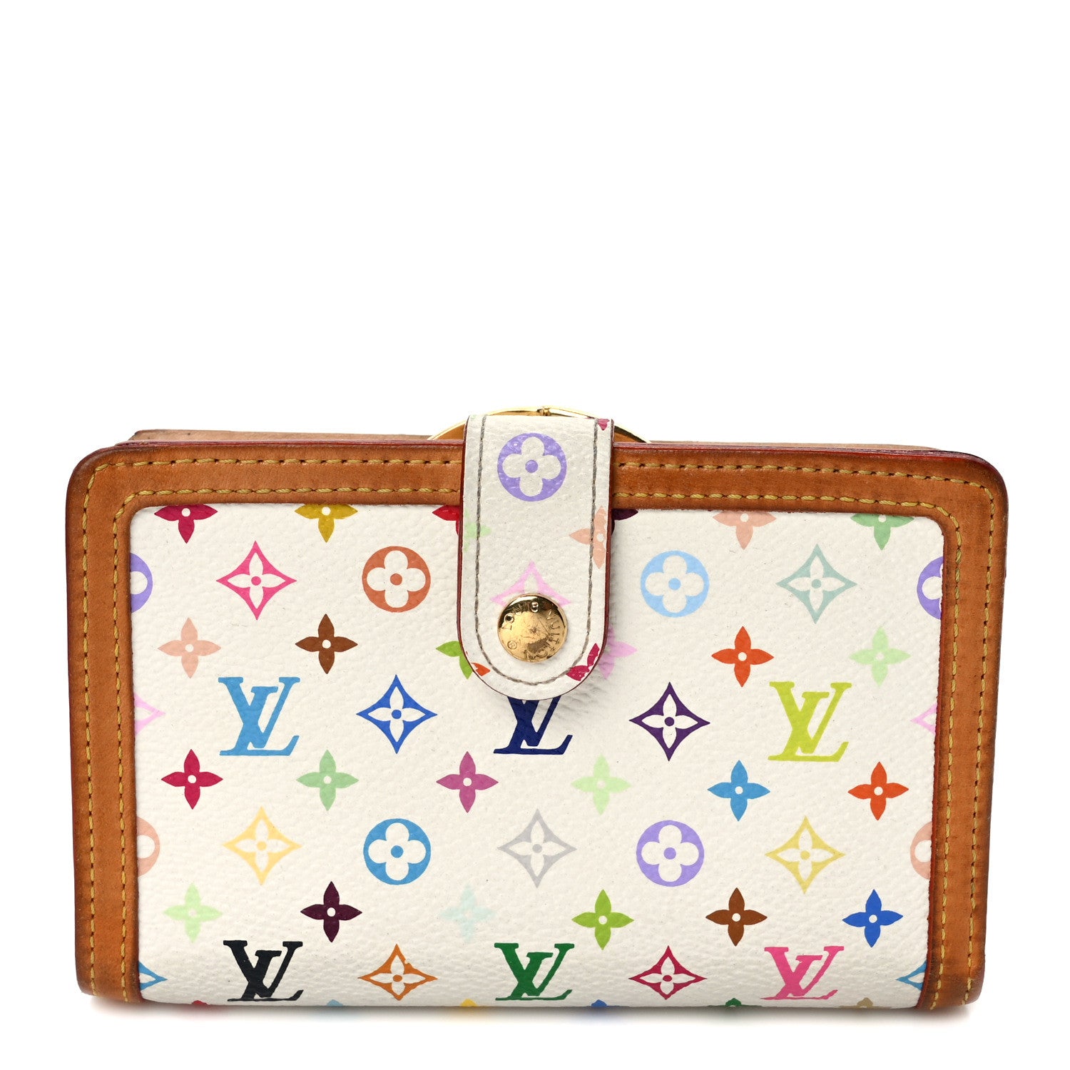 Louis Vuitton Monogram Multicolor French Purse Wallet White 1 of 9