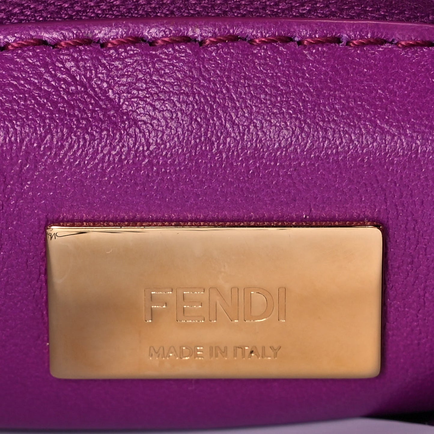 Shearling Nappa Macro FF 1974 Mini Peekaboo Iconic Satchel Bouganville Magenta Lilac