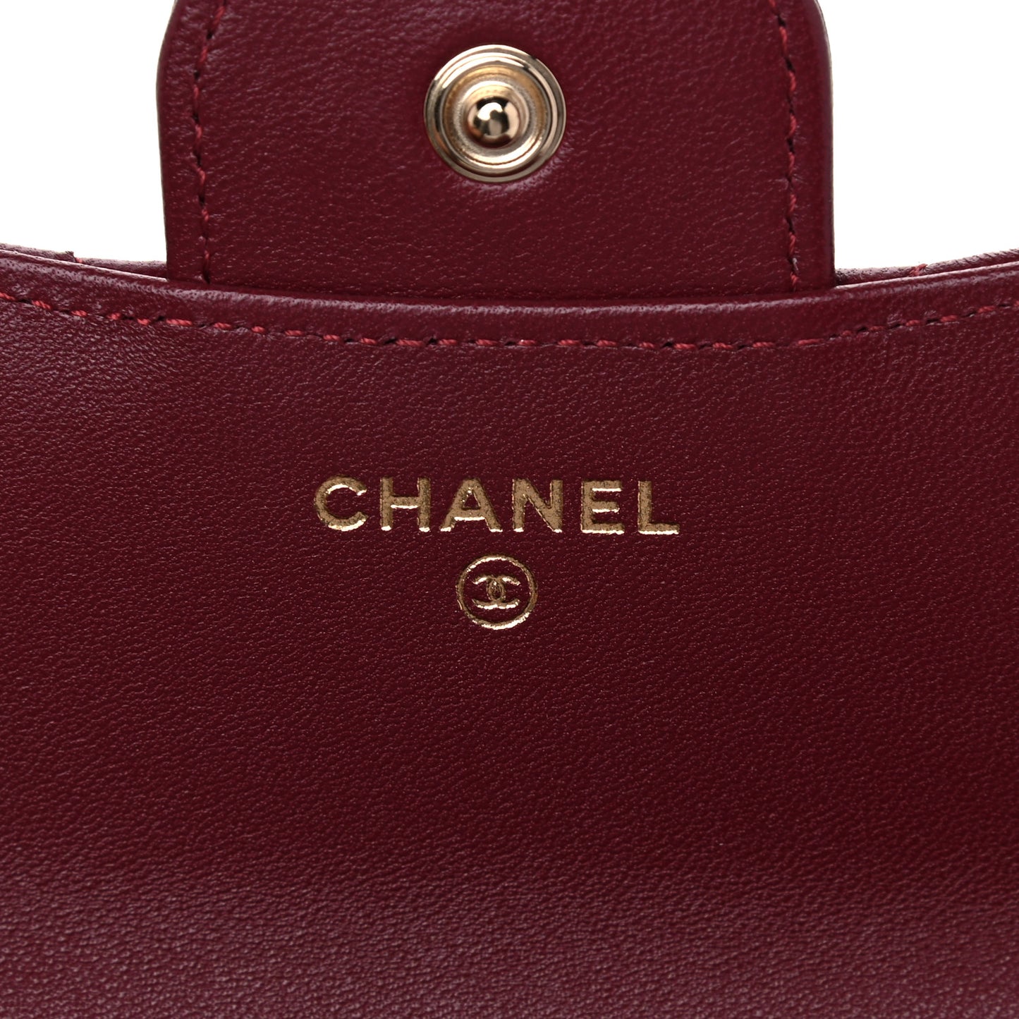 Lambskin Quilted Top Handle Flap Coin Purse With Chain Burgundy
