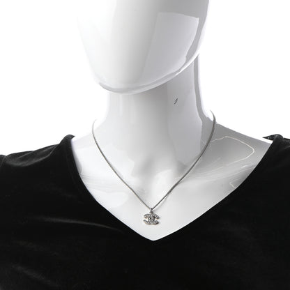 Chanel Crystal CC Necklace Silver 2 of 5