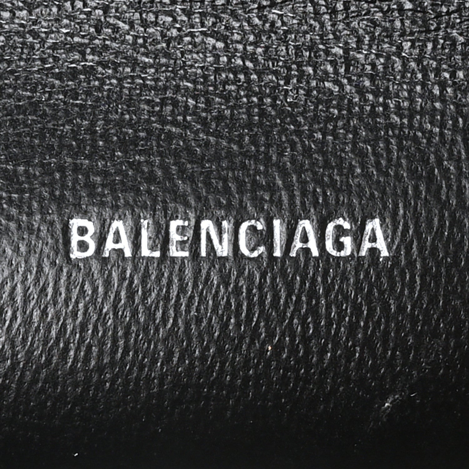 Balenciaga Grained Calfskin Logo Cash Phone Holder Wallet On Chain Black White 6 of 9