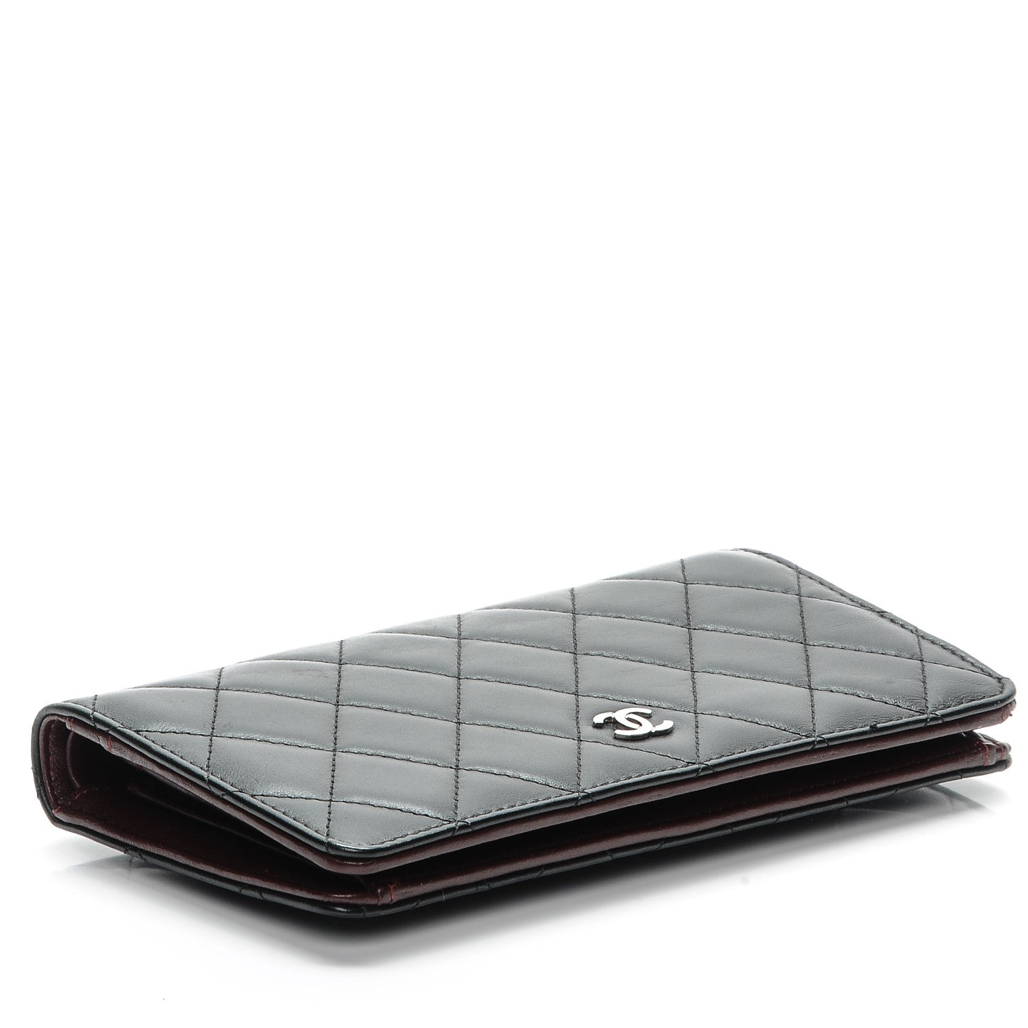 Chanel Lambskin Quilted Yen Wallet Black 4 of 9