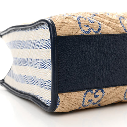 Gucci Raffia GG Monogram Matelasse Medium GG Marmont Shoulder Tote Natural Royale Off White 8 of 10